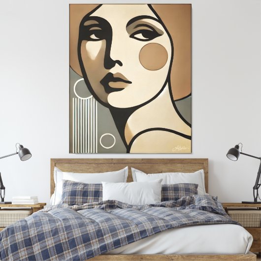 Mid Century Modern Art The Glance Mid Century Mode Canvas Afdruk (Insitu (Slaapkamer))