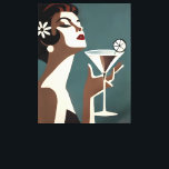 Mid Century Modern Art The Martini DIva Canvas Afdruk<br><div class="desc">Welcome to my Mid Century Fantasy World! Designs in this store are born of growing up in a Mid Century home complete with Martini loving parents. Break out the cocktails. Merging fact with fantasy within Mid Century Modern, Jazz, Retro Futuristic, Atomic and Space Age Designs.</div>