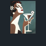 Mid Century Modern Art The Martini DIva Canvas Afdruk<br><div class="desc">Welcome to my Mid Century Fantasy World! Designs in this store are born of growing up in a Mid Century home complete with Martini loving parents. Break out the cocktails. Merging fact with fantasy within Mid Century Modern, Jazz, Retro Futuristic, Atomic and Space Age Designs.</div>