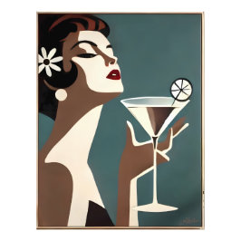 Mid Century Modern Art The Martini DIva Foto Afdruk