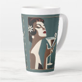 Mid Century Modern Art The Martini DIva Latte Mok (Rechterhoek)
