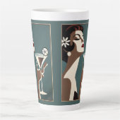 Mid Century Modern Art The Martini DIva Latte Mok (Voorkant)