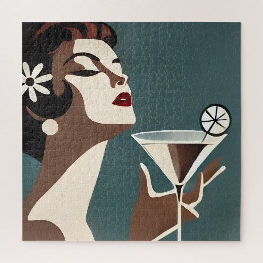 Mid Century Modern Art The Martini DIva Legpuzzel (Verticaal)