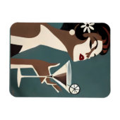 Mid Century Modern Art The Martini DIva Magneet (Horizontaal)