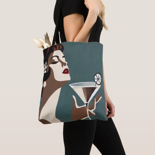 Mid Century Modern Art The Martini DIva Tote Bag (Dichtbij)