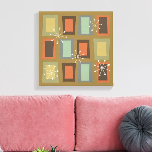 Mid Century Modern Art "Wonky Doors" Canvas Afdruk (Insitu (Woonkamer))