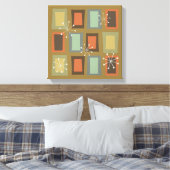 Mid Century Modern Art "Wonky Doors" Canvas Afdruk (Insitu (Slaapkamer))