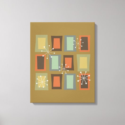 Mid Century Modern Art "Wonky Doors" Canvas Afdruk (Voorkant)