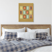 Mid Century Modern Art "Wonky Doors" Canvas Afdruk (Insitu (Slaapkamer))
