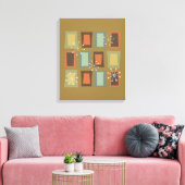 Mid Century Modern Art "Wonky Doors" Canvas Afdruk (Insitu (Woonkamer))
