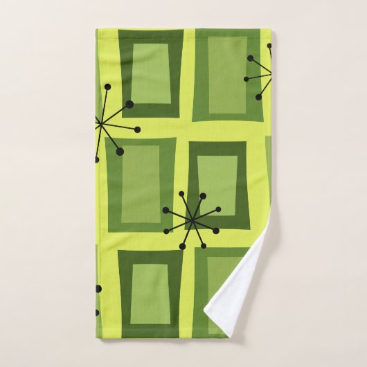 Mid Century Modern Art "Wonky Doors" Chartreuse Handdoek (Handdoek)