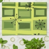 Mid Century Modern Art "Wonky Doors" Chartreuse Theedoek (Gevouwen)