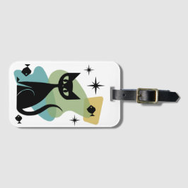 Mid Century Modern Atomic Age Cat Luggage Tag Bagagelabel