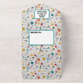 Mid Century Modern Atomic Age STEM-fysica Scatter All In One Uitnodiging (Buitenkant)