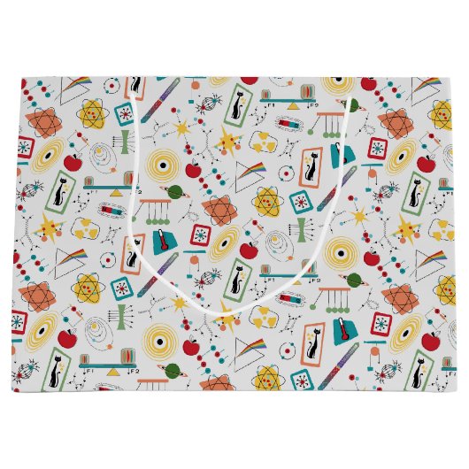 Mid Century Modern Atomic Age STEM-fysica Scatter Groot Cadeauzakje (Voorkant)