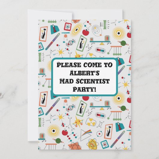 Mid Century Modern Atomic Age STEM-fysica Scatter Kaart (Voorkant)