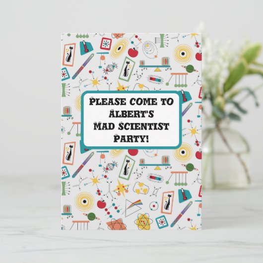 Mid Century Modern Atomic Age STEM-fysica Scatter Kaart (Staand voorkant)