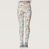 Mid Century Modern Atomic Age STEM-fysica Scatter Leggings (Voorkant)