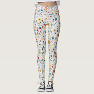 Mid Century Modern Atomic Age STEM-fysica Scatter Leggings