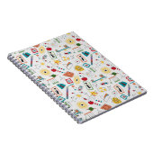 Mid Century Modern Atomic Age STEM-fysica Scatter Notitieboek (Rechterzijde)