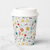 Mid Century Modern Atomic Age STEM-fysica Scatter Papieren Bekers (Links)