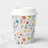 Mid Century Modern Atomic Age STEM-fysica Scatter Papieren Bekers (Achterkant)