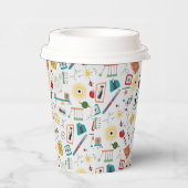 Mid Century Modern Atomic Age STEM-fysica Scatter Papieren Bekers (Rechts)