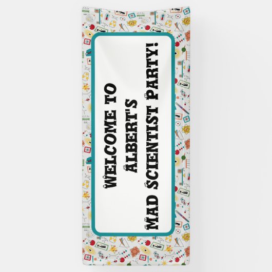 Mid Century Modern Atomic Age STEM-fysica Scatter Spandoek (Verticaal)