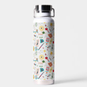 Mid Century Modern Atomic Age STEM-fysica Scatter Waterfles (Achterkant)