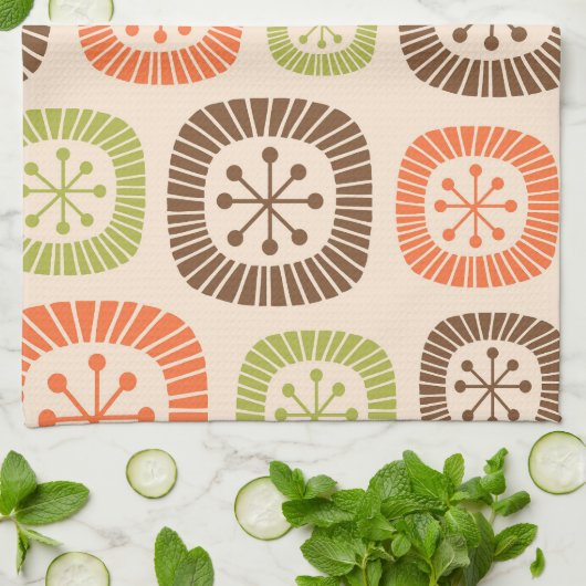 Mid Century Modern Atomic Age Theedoek (Gevouwen)