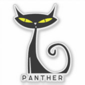 Mid Century Modern Atomic Black Cat Sticker (Voorkant)