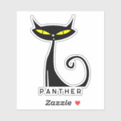  Mid Century Modern Atomic Black Cat Sticker (Vel)