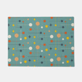 Mid Century Modern Atomic Blauwgroen Abstract Patt Deurmat (Voorkant)