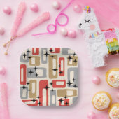 Mid Century Modern Atomic Christmas Papieren Bordje (Feest)