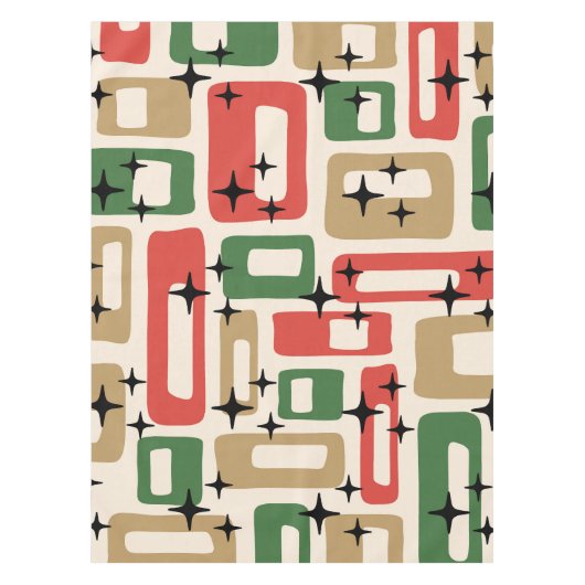 Mid Century Modern Atomic Christmas Tafelkleed (Voorkant)