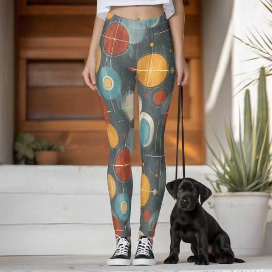 Mid-Century Modern Atomic Circles Leggings