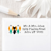 Mid Century Modern Atomic Diamonds Starbursts Etiket (Insitu)