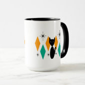 Mid Century Modern Atomic Diamonds Starbursts Mok (Voorkant rechts)