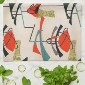 Mid Century Modern Atomic Fabric Kitchen Towel Theedoek (Gevouwen)