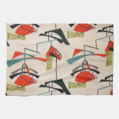 Mid Century Modern Atomic Fabric Kitchen Towel Theedoek (Horizontaal)