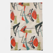 Mid Century Modern Atomic Fabric Kitchen Towel Theedoek (Verticaal)