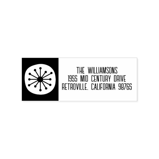 Mid Century Modern Atomic Retro Minimal Rubberstempel (Afrduk)