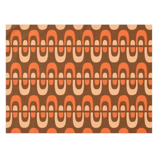 Mid-Century Modern Atomic Rits Patroon Tafelkleed (Voorkant (Horizontaal))