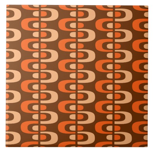 Mid-Century Modern Atomic Rits Patroon Tegeltje (Voorkant)