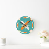 Mid Century Modern Atomic Starburst Ronde Klok (Huis)