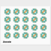 Mid Century Modern Atomic Starburst Ronde Sticker (Vel)