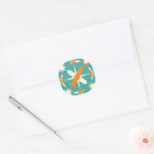 Mid Century Modern Atomic Starburst Ronde Sticker (Envelop)