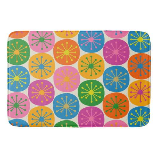 Mid Century Modern Atomic Stippen Fun Retro Patter Badmat (Voorkant)