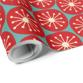 Mid Century Modern Atomic Stippen kerstpatroon Cadeaupapier (Rol Hoek)