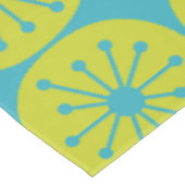 Mid Century Modern Atomic Stippen Turquoise en Lim Tafelkleed (Gekanteld)